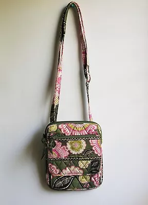 Retired Vera Bradley Olivia Pink Mini Hipster Pink And Green Crossbody Bag • $12