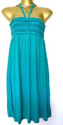 £12.99 • Buy Monsoon Dress Jersey Summer Sun Beach Turquoise Multiway Straps S M L NEW Blue