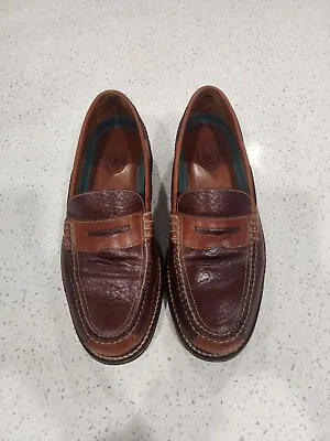 H.S Trask Gum Lte Slip On Loafers M10 Casual Brown Leather Shoes • $17