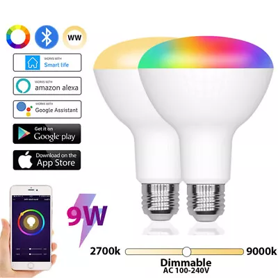 2PCS RGB E27 Smart LED Light Bulbs Bluetooth Dimmable APP Control 10W Lighting • $10.61