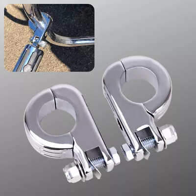 1-1/4  Highway Crash Bar Motorcycle Foot Pegs Pedals Mount Kit For Harley Chrome • $20.63