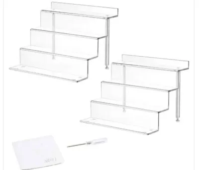 $21.99 • Buy Acrylic Riser Display Stand, 4 Tier Display Riser For Collectible S&P Sets, Etc