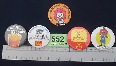 Five (5) McDonalds Restaurant Pin Button Badges (552) • £2.99