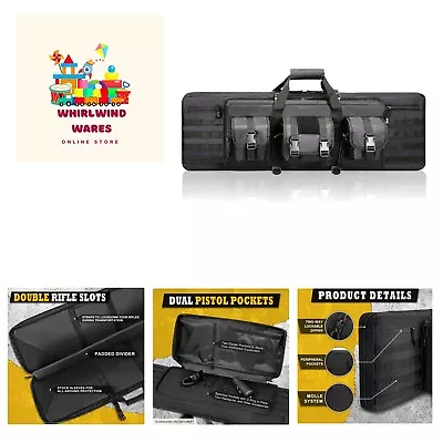 Double Rifle Case Soft Padded Long Rifle Bag Tactical Gun Case Storage For S... • $74.99