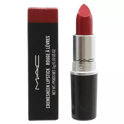 MAC Red Lipstick Cremesheen 201 Brave Red Lip Stick Hydrating Long Wearing • £19