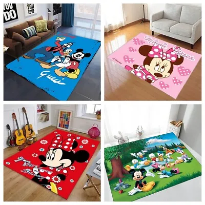 Kids Mickey Mouse Minnie Carpet Mats Doormat Boys Girls Bedroom 3D Printed Rug • £9.60