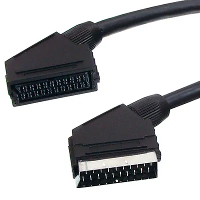 2m Scart Male To Female Extension Cable Lead TV DVD VCR Plug Socket • £8.49