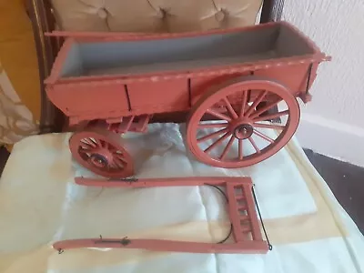 Vintage Hand Made Miniature To Scale Model Painted Wood Horse Cart Collectors • $105.77