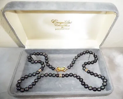 Luxurious Rare $65000 Mikimoto Japan 18k Diamond Black Tahitian Pearl Necklace! • $15500