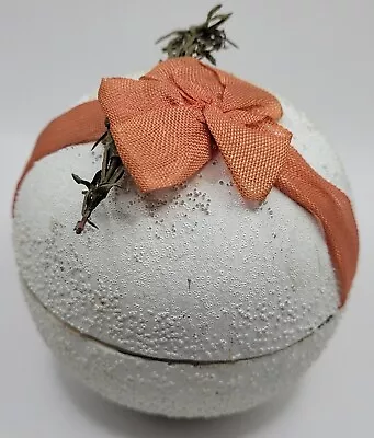 Antique German Venetian Dew Snowball W Ribbon Christmas Candy Container ~1920s • $18.50