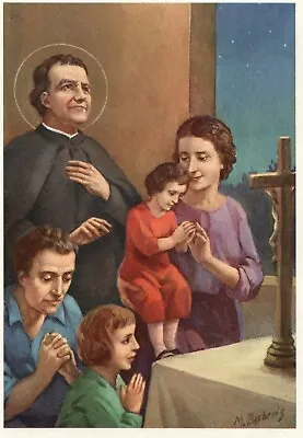 Italy S. Giovanni Bosco Protects Christian Families Drawing By Mario B. Postcard • $10