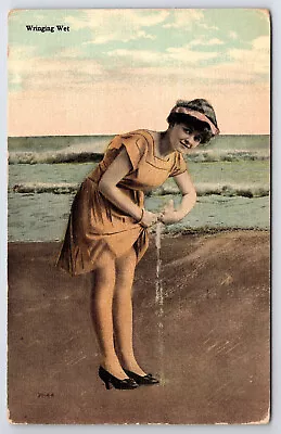 Vintage Bathing Suit Postcard C1910 Titled  Wringing Wet  • $5.99