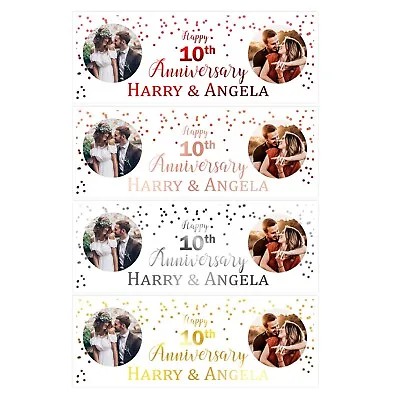 £4.99 • Buy Personalised Wedding Anniversary Banner Photo Party  Banners Decoration