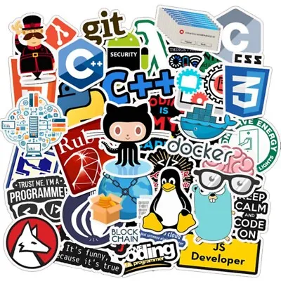 50X Programming Linux C++ Python Hacker IT Geeks Toy Software Stickers PC Decals • £6.99