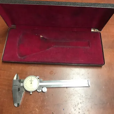 Used Mitutoyo 505-626 6  Dial Caliper .001   - Japan Made Stainless Hardener • $68.99