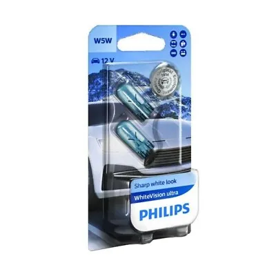 PHILIPS White Vision Ultra Parking Lights W5W/T10 5W Clearance Bulb Globe • $13.95