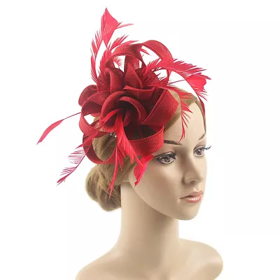 Hat Women's Flower Headband Clip Party Wedding Royal Prom Race Fascinator • £7.44