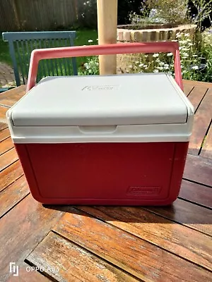 Cooler. Mini. Vintage 80's Retro Coleman. Cool Box.  Model 5205 - RED & WHITE • £24