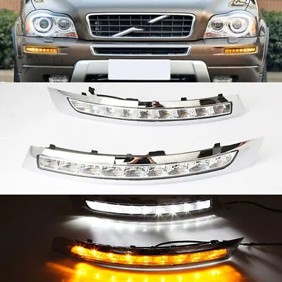 DRL FOR Volvo XC90 2007-2014 LED DAYTIME RUNNING LIGHT FOG LAMP WITH TURN SIGNAL • $123.24