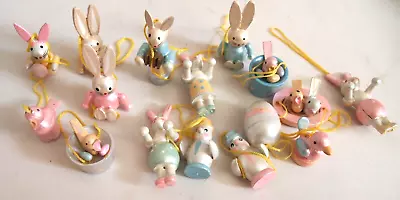 Lot Of 16 Miniature Easter Tree Ornaments Bunnies Eggs Birds • $8.99