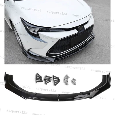 $54.95 • Buy Gloss Black For Toyota Corolla 2018-2023 Front Bumper Lip Splitter Spoiler