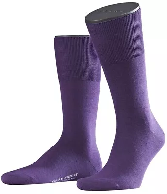 Falke Mens Airport Socks Virgin Merino Wool Cotton Lilac Purple 41 42 Uk 7 - 8 • £13