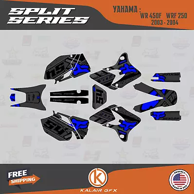 Graphics Kit For YAMAHA WR250F And WR450F Years 2003 2004 Split - Blue Shift • $82.99