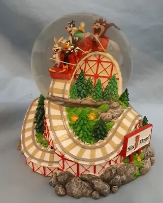 Six Flags Looney Tunes Roller Coaster Snowglobe Bugs Taz Daffy Marvin Sylvester • $35