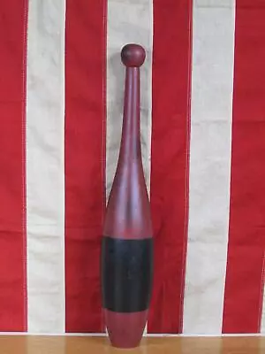 Vintage 1930s Wood Indian Club Antique Exercise Pin Red/Black 18  Gym Display • $67.50