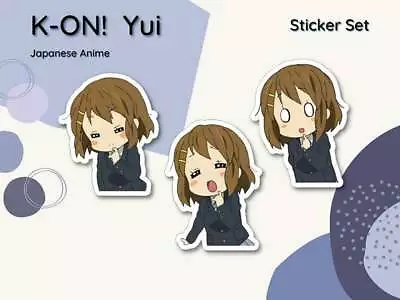 Japanese Anime K-ON! Yui's 3 PCS Sticker Pack | Waterproof Laptop Sticker Cute • $5.50