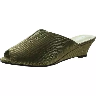 Proxy Womens Aubine Gold Metallic Wedge Heels Shoes 7.5 Medium (BM)  1959 • $12.99