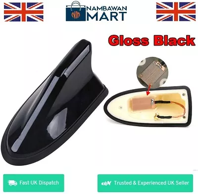 £7.99 • Buy Universal Gloss BLACK Car Shark Fin FM/AM Radio Signal Antenna Aerial AUTO1047