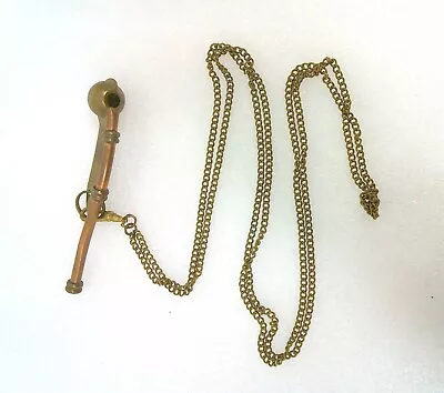 Vintage Brass/copper Maritime Boatswain Bosun Whistle W/chain • $49.99