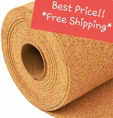 2' FOOT WIDE CORK ROLL Cork Board (BY THE FOOT) 1/4  THICK Bulletin Message Wall • $9.95