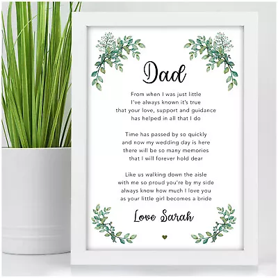 Father Of The Bride Gifts Wedding Day Dad Stepdad Grandad Keepsake Poem Print • £5.95