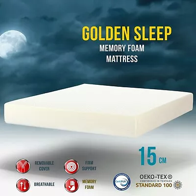 DuraTribe Golden Sleep Smart FIRM Memory Foam Mattress - 15 Cm BS 7177 Certified • £188