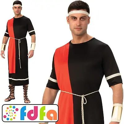 Forum Julius Caesar Roman Black Toga Mens Fancy Dress Costume New • £17.69