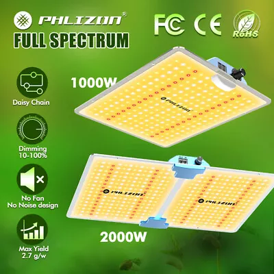 £147.49 • Buy 1000W 2000W WITH LED Dimmable Grow Light Full Spectrum For Indoor Plants