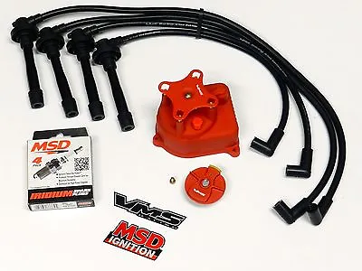 Distributor Cap + Rotor + Wires + Msd Spark Plugs 96-00 Honda Civic D16 Bk • $1144.95