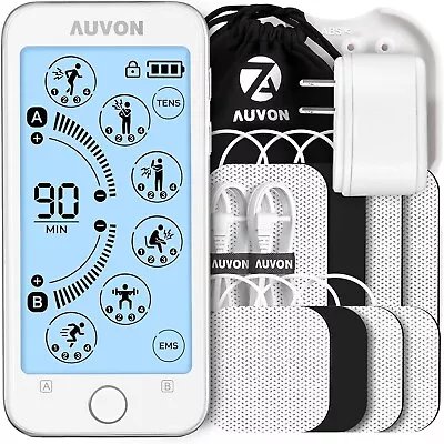 AUVON Touchscreen 24 Mode TENS Unit Muscle Stimulator For Pain Relief • $29.99