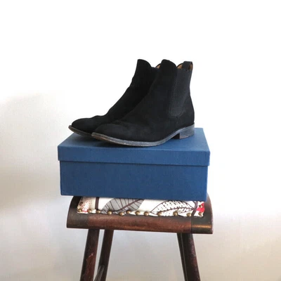 £45 • Buy Sanders Suede Black Chelsea Boot UK 9 With Box Marleybone Shoes Made In England