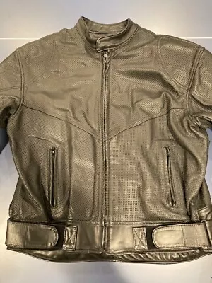 Men's Perforated Leather Motorcycle Jacket • $175