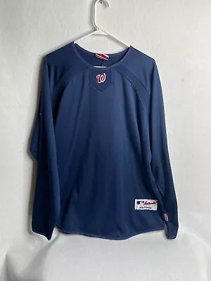 -Washington Nationals Long Sleeve Majestic Therma Base Shirt Blue  • $24