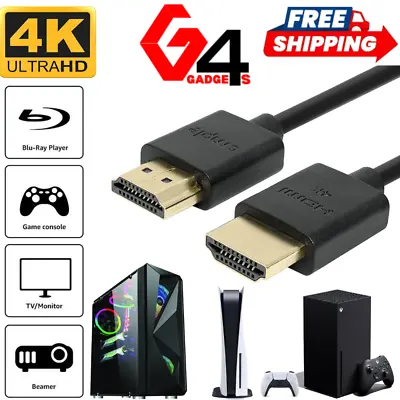 1m - 2m Metre HDMI Cable Fast Speed HD 4K 3D ARC 1080p For PS4 PS5 XBOX SKY TV • £3.99
