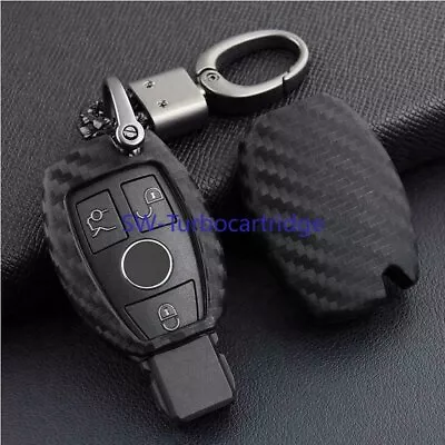 For Mercedes-Benz Carbon Fiber Smart Car Key Case Cover Fob Holder Accessories • $2.28