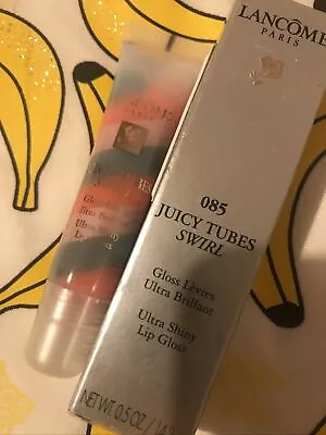 Lancome Juicy Tubes Lip Gloss 085 Rose Twist Pink Deep Red Pale Pink Rare Pretty • £32.99