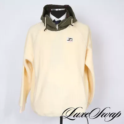 LNWOT RECENT Manresa Vanilla Sherpa Fleece Olive Green Trim Knit Hoodie Jacket L • $9.99