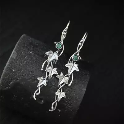 Silver Color Ivy Elven Dangle Drop  Earrings Botanical Jewelry Plant Earring New • $14.99