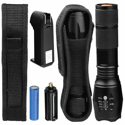 Genuine LED Tactical Flashlight Military Grade Torch 18650 Light • $10.99
