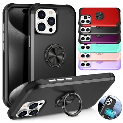 Magnetic Rugged Case Ring Stand Holder For IPhone 15 Pro Max 14 13 12 11 XS XR • $15.20